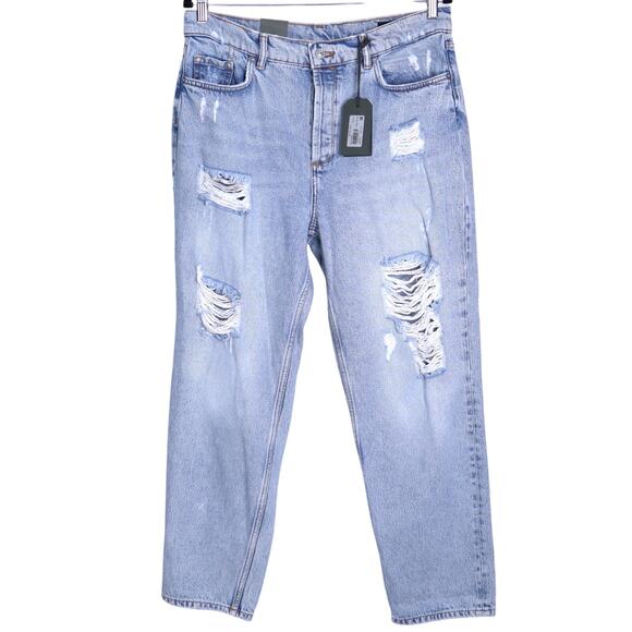 ALLSAINTS NWT Zelma Jean Light Indigo High Rise Ankle Straight Leg Women's 31 - Picture 2 of 11